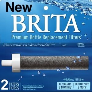 New Brita Water Bottle Replacement Filter, Two Filters, Filter Lasts 2 Months⭐️